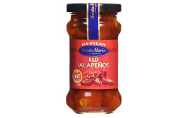 Mexican Santa Maria Red Jalapenos - Hot  Glass Jar  200 grams